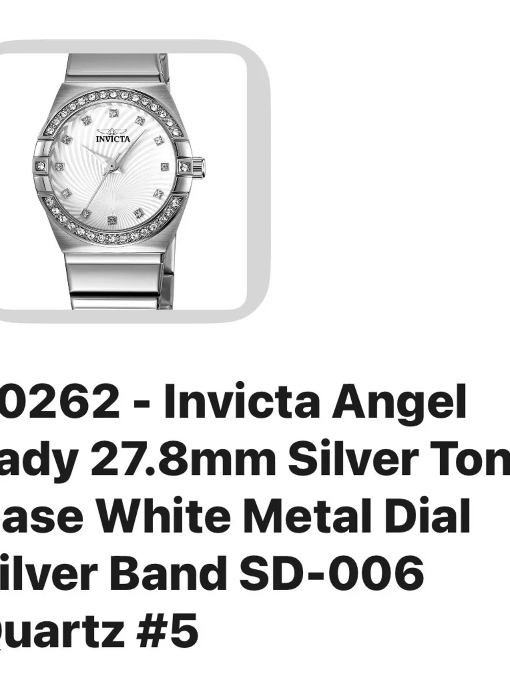 Invicta Silver Tone Crystal Bezel Women's Watch